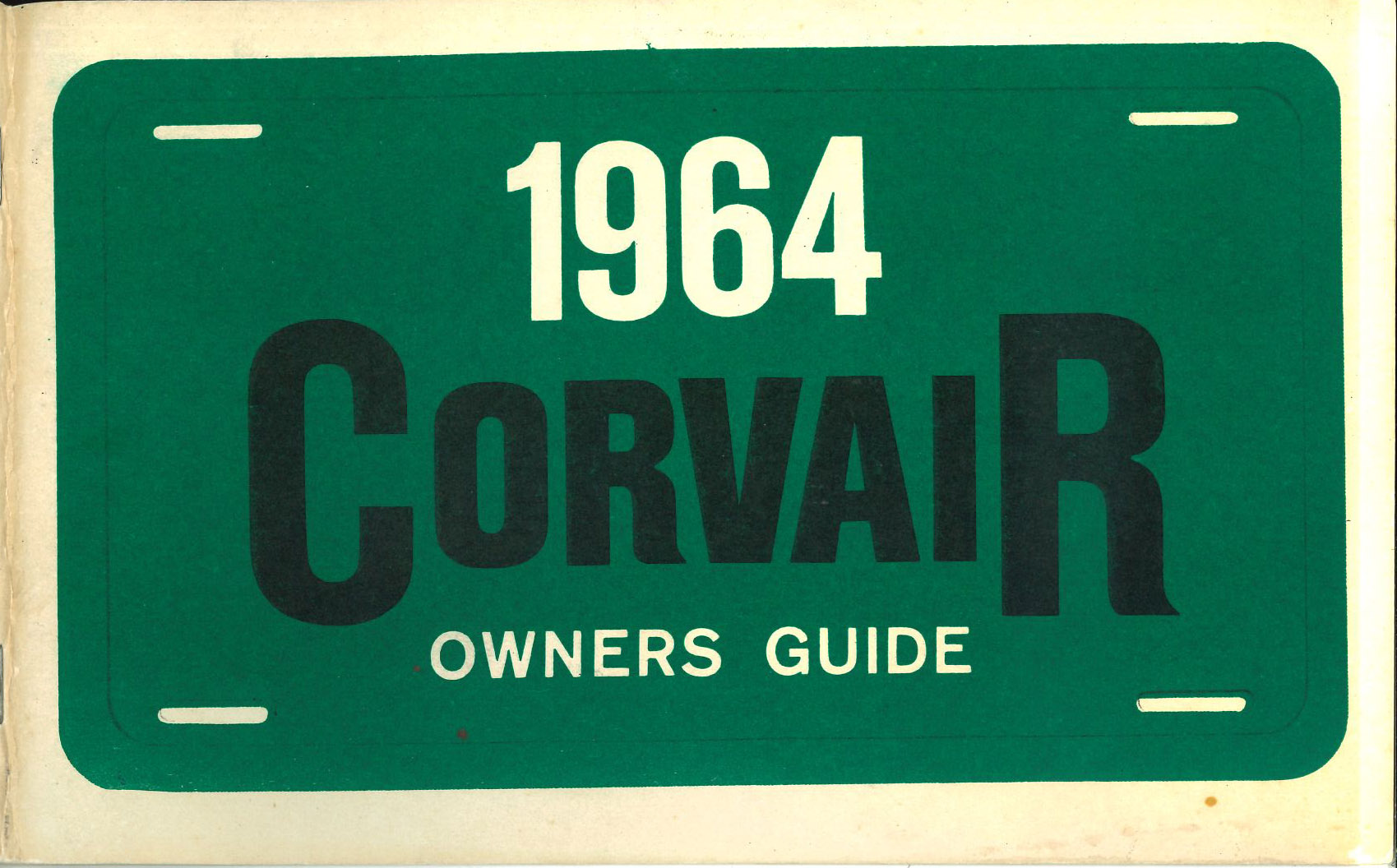 1964 Corvair Owners Guide Cover